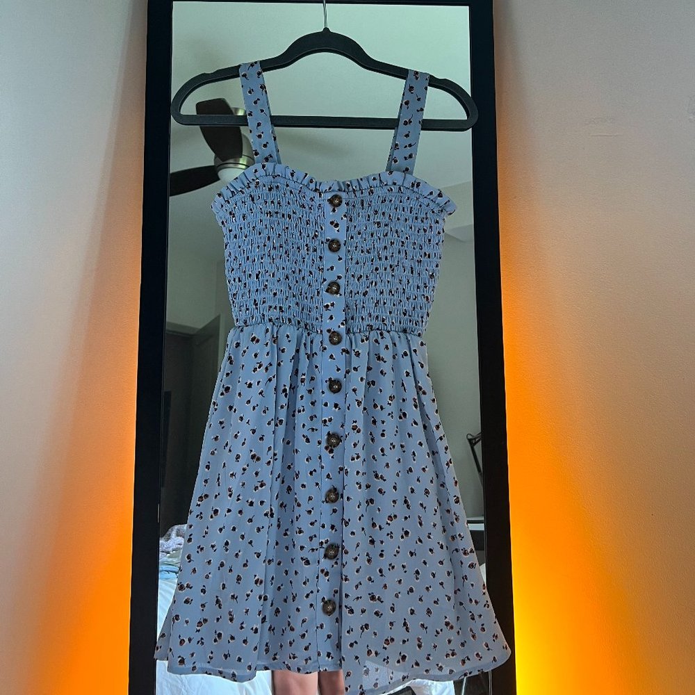 Baby Blue Floral Dress